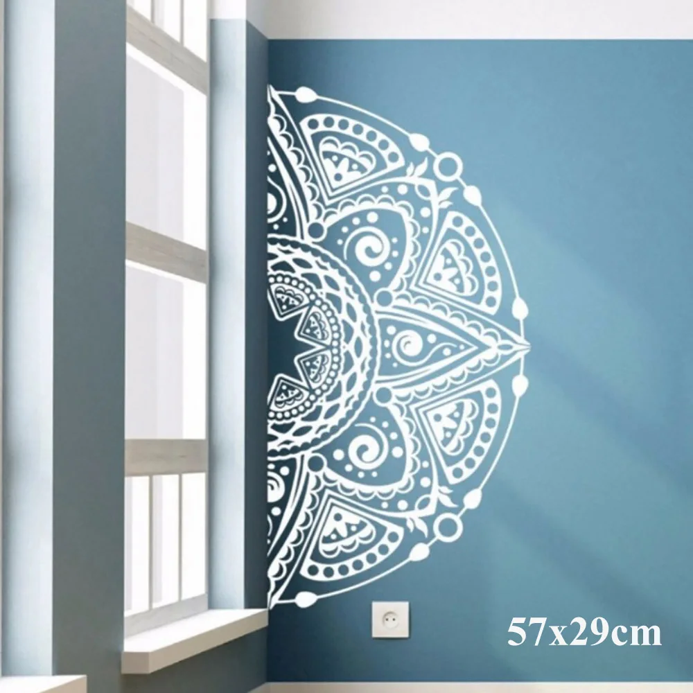 Mandala Wall Sticker Decal for Smooth Clean Walls or Glass Surfaces DIY Home Decor Art for Living Room and Bedroom