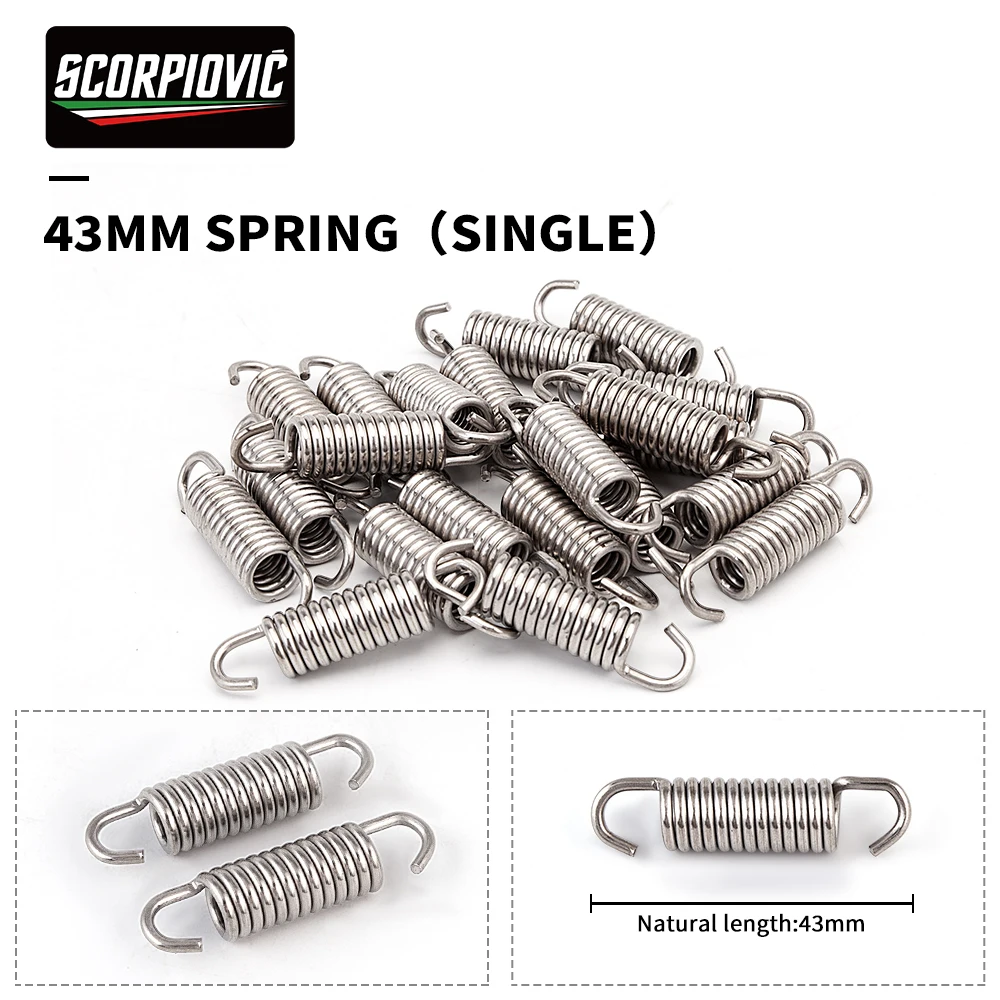 1 piece Stainless Steel Motorcycle Exhaust Spring 43MM Double Side Fixed Anti Rust Muffler Hanger Bracket Replacement view 6