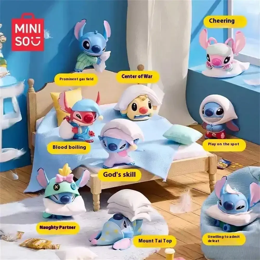 

Disney Stitch Pillow Fight Series Blind Box Kawaii Collectible Anime Figure Desk Decor Christmas Birthday Gift Random 1PC