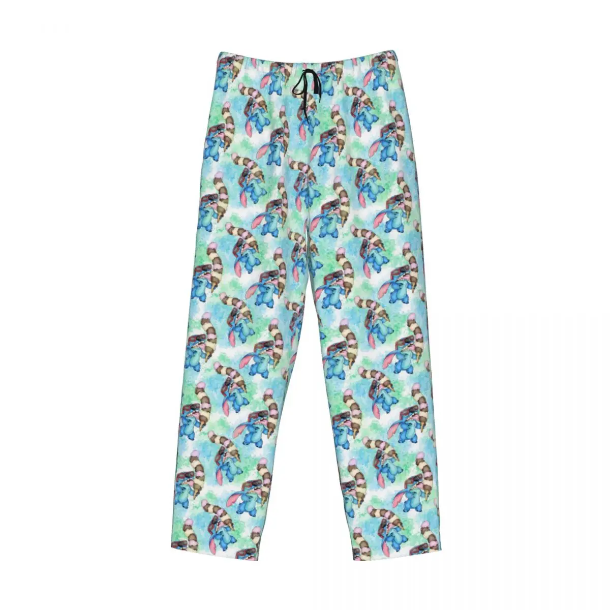 Pantalones de pijama con estampado de punto de Anime para hombre, ropa de dormir de dibujos animados, pantalones de salón para dormir con bolsillos