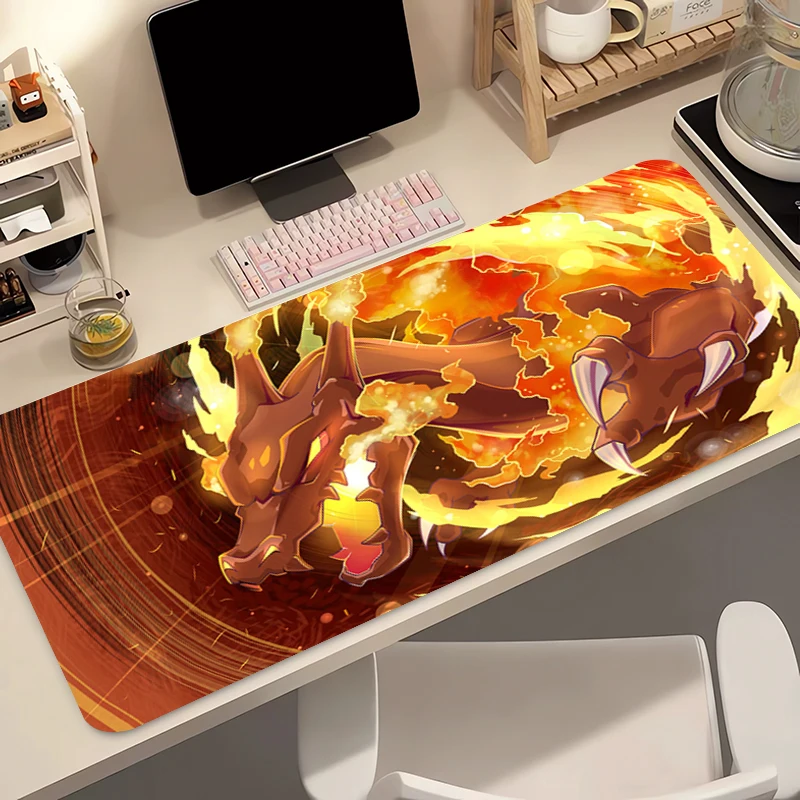 

Anime Mouse Pad 90x40cm Pokemon Charizard Gamer Gaming Accessories Varmilo Keyboard Pad Computer Rubber Desk Mat Carpet Mousepad