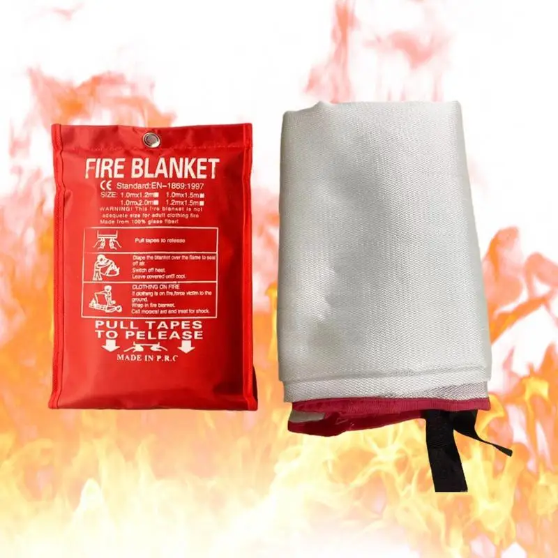 Fire Blanket For Home Fire Shelter Large Suppression Fiberglass Fire Retardant Blanket Portable Fireproof Emergencies Survival