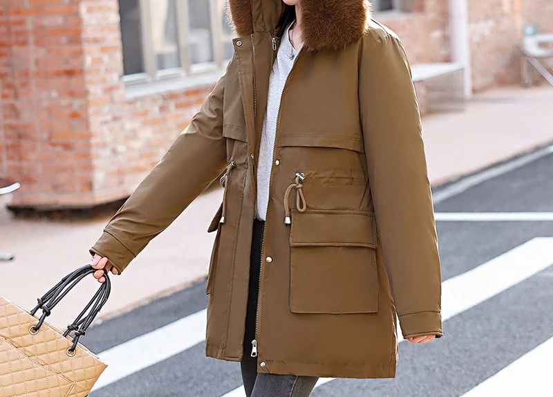 Parker Suit Medium Long 2025 New Hooded Large Fur Collar Women's Coat Versatile and Detachable  Overcoming Challenges