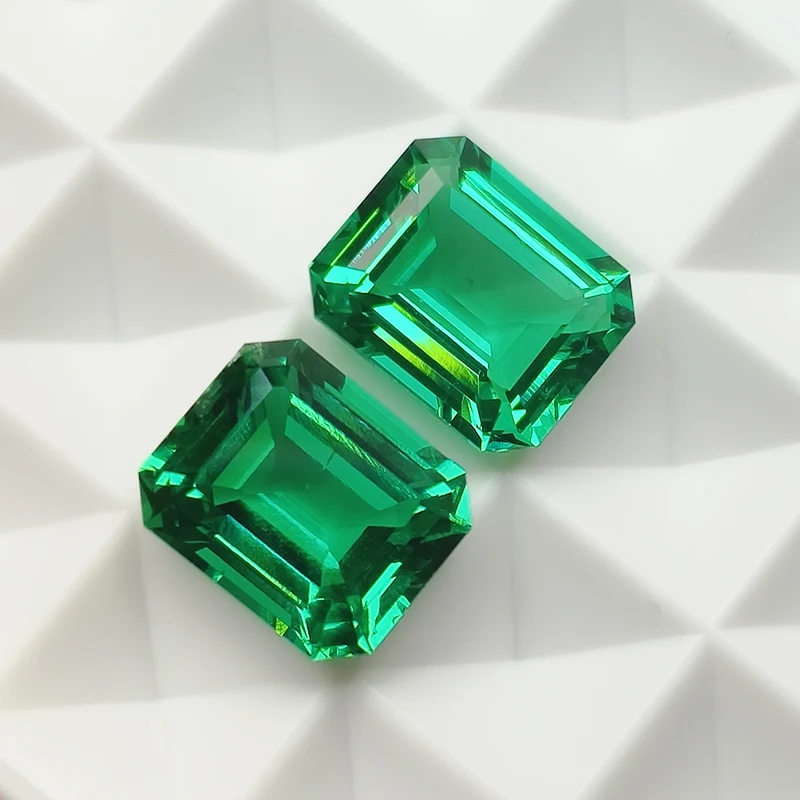 Top Hydrothermal Columbia Lab Grown Emerald Loose Gemstones Emerald Cut Diamond With AGL Certificate