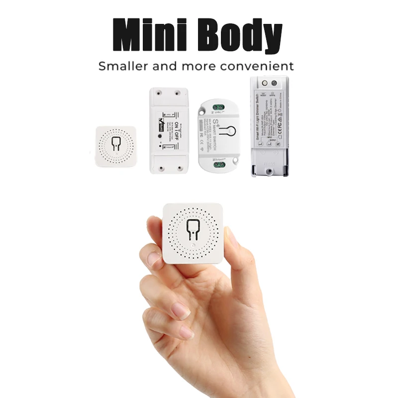 1/3PCS Tuya 16A Mini Wifi Smart Switch Light Supports 2 Way Timing Control Automation Module APP For Alexa Home