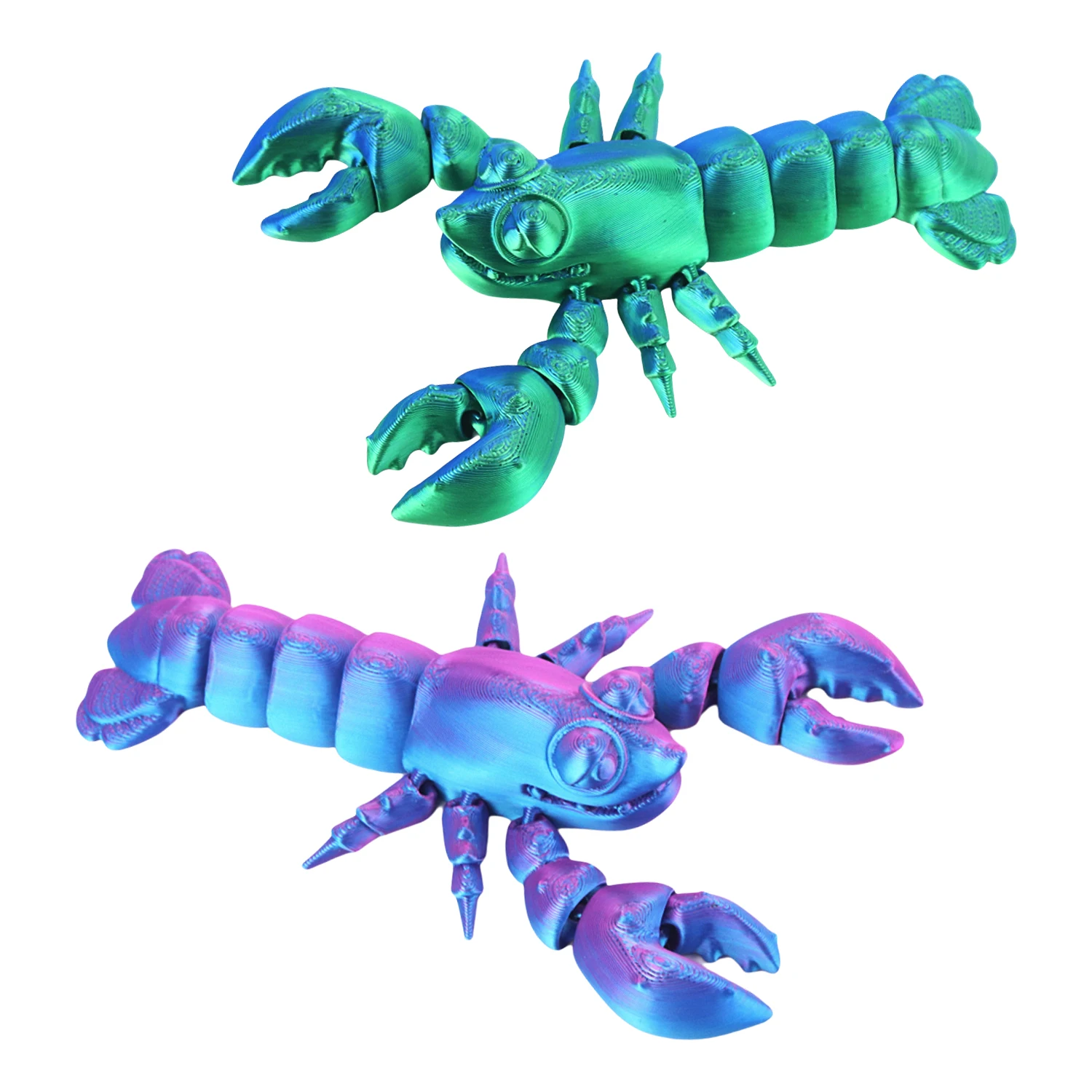 Simulated 3D printed lobster ornament, simulated animal doll model, decorative souvenir, integrated joint that can swing