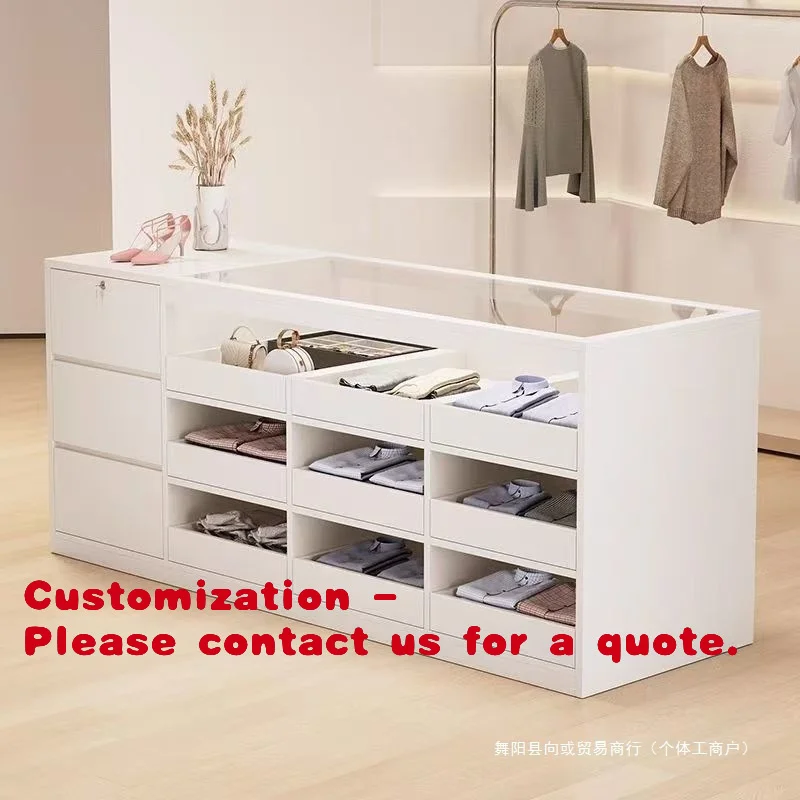 

Customize.Clothing Store Cashier Counter Bar Glass Island Counter Flow Counter Display Storage Cabinet Jewelry Display Stand