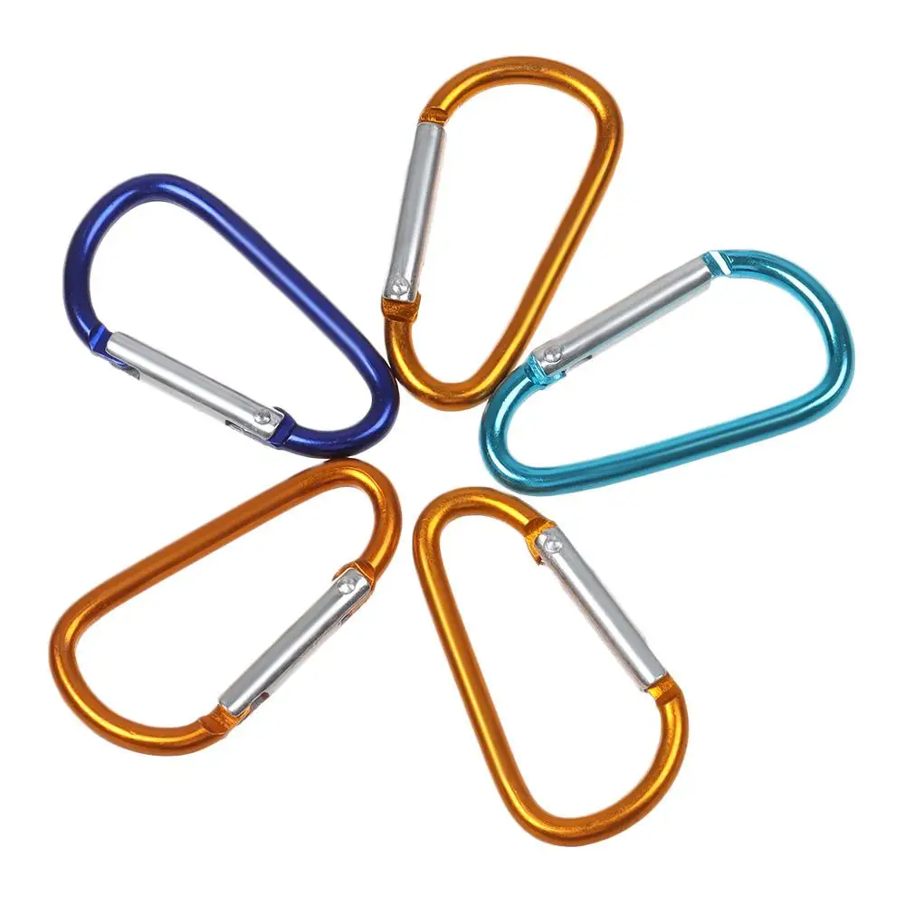 5/10Pcs New Multi Colors Outdoor Sports Keychain Aluminium Alloy Random Color Bottle Buckle Safety Buckle Outdoor Tool