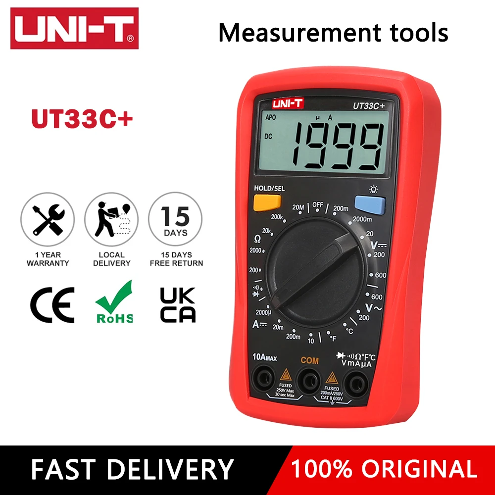 UNI-T UT33C Plus Pocket Multimeter Voltmeter Professional Resistance Measure Multi Meter Digital Ammeter