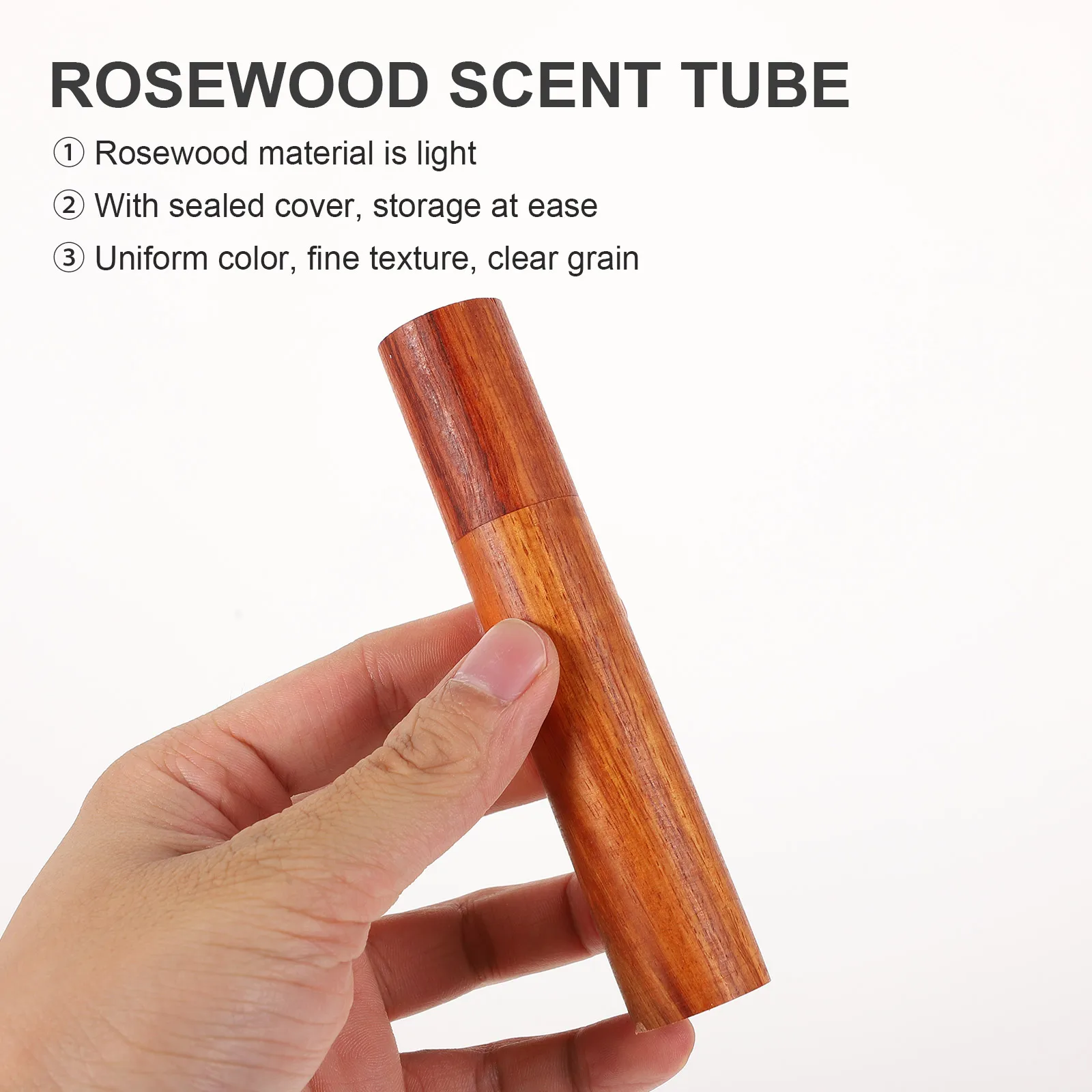 

2pcs Incense Tubes Wooden Rosewood Container Portable Natural Incense Tube Home Decor Sealing Storage
