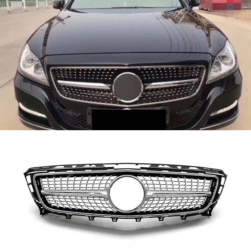 Diamond Style Front Bumper Grille Grill For Mercedes-Benz W218 CLS Class CLS300 CLS320 CLS400 CLS350 CLS500 2011 2012 2013 2014