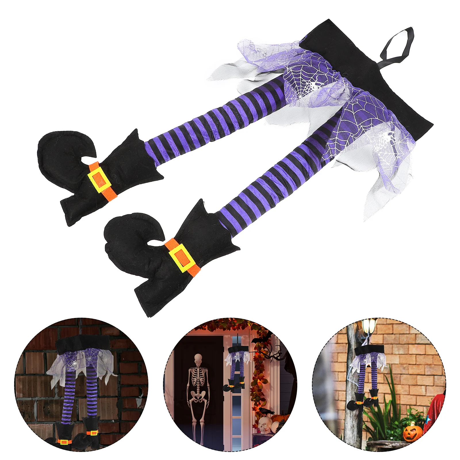 

2 pcs Halloween Leg nament Purple Cloth Pendant Home Decor Festival Hanging Spooky Halloween Pendant House Bar Nightclub
