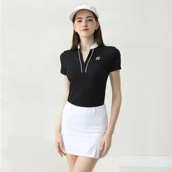 Golfist Golf Women's T-shirt Short Sleeves Quick Dry Breathable Short Skort Elastic Waist Leisure Sportswear