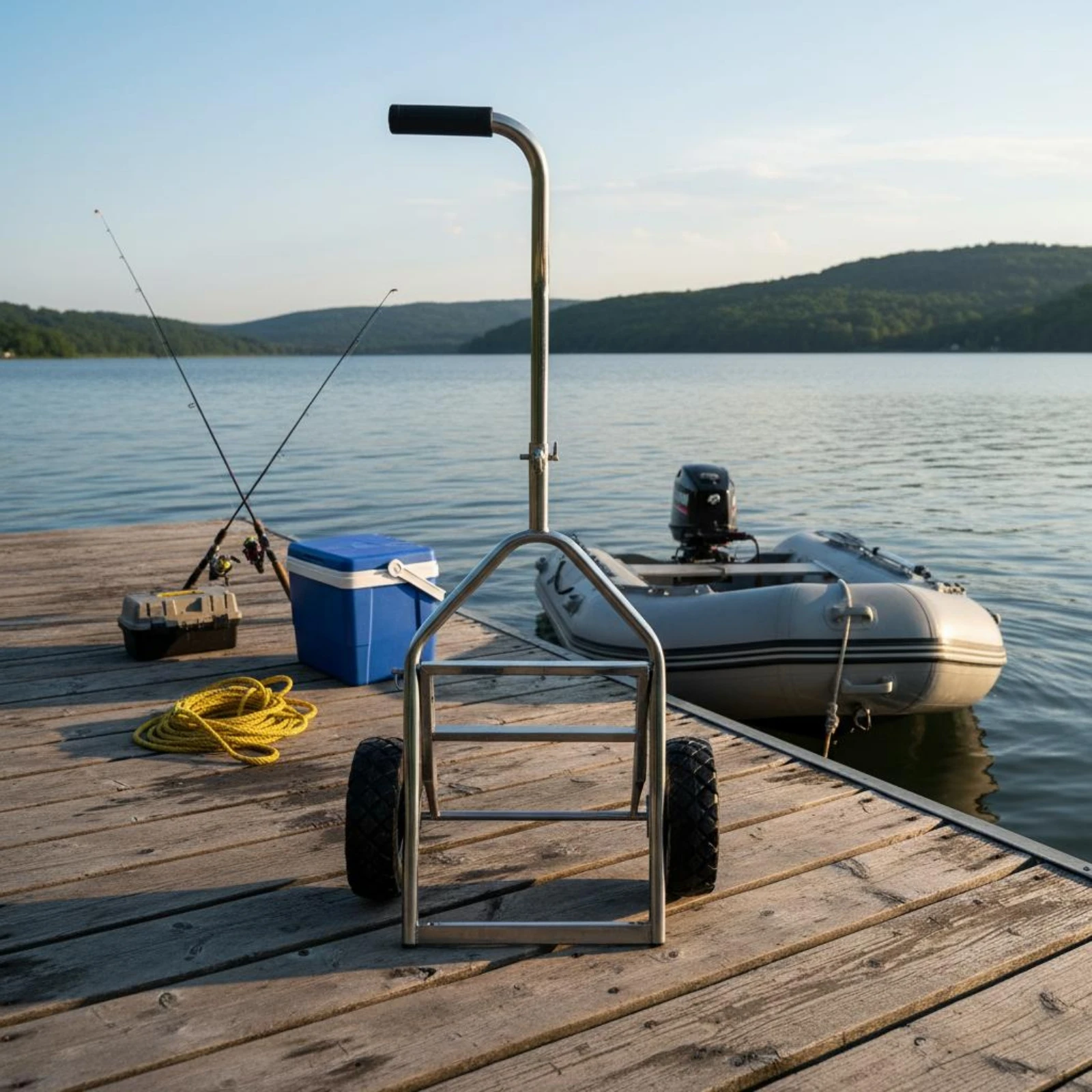 Boat Bow Trolley Portable Inflatable Boat Dolly Kayak Trolley Lightweight Carrier Carrier Heavy-Duty Wheels for Beach view 5