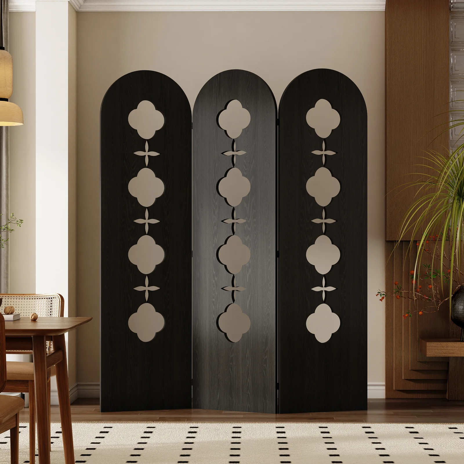 French Medieval Screen Household Room Mobile Partition Living Room Dining Room Baffle Modern New Chinese Entrance