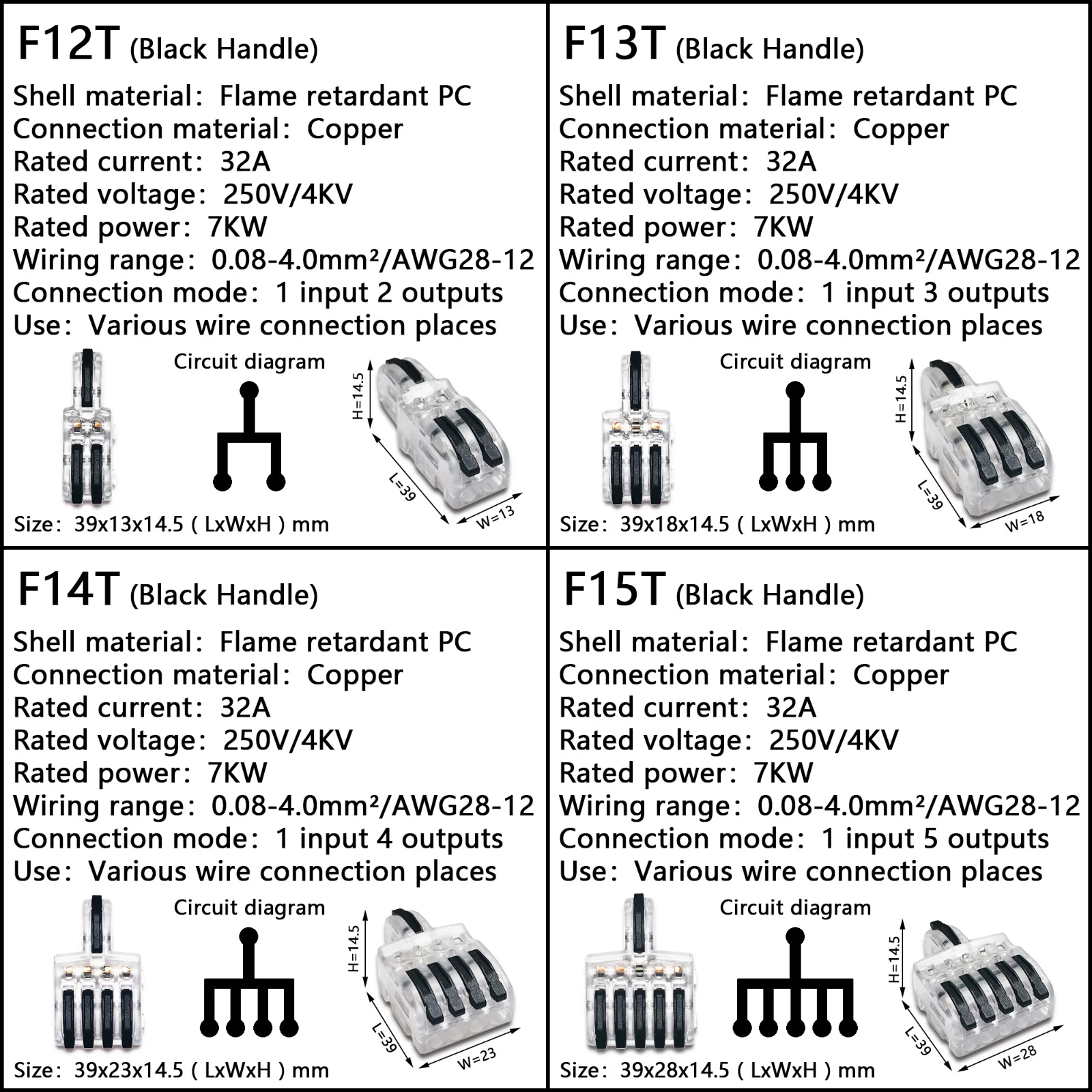 1 in multiple out Quick Wiring Connector Universal Splitter wiring cable Push-in Combined Butt Home Terminal Block 422 2-2