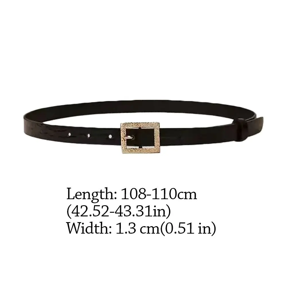 5 unids/set cinturón de mujer con botones a la moda Y2k faja Simple de cuero PU pantalones de cintura versátiles de lujo
