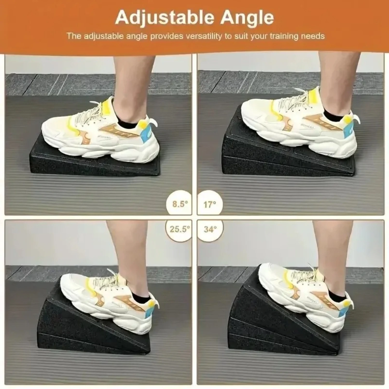 3-Piece Adjustable Yoga Stretch Wedge Set - Multi-Positional Foot Pedal for Deep Squat & Leg Training, Enhances Flexibility & Mu