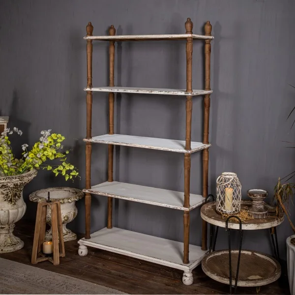 

Handmade Wooden 5 Tier Corner Shelf Tall Bookshelf Rustic Wood Frame Plant Stands Wall Display Storage Rack Organizer Shelf