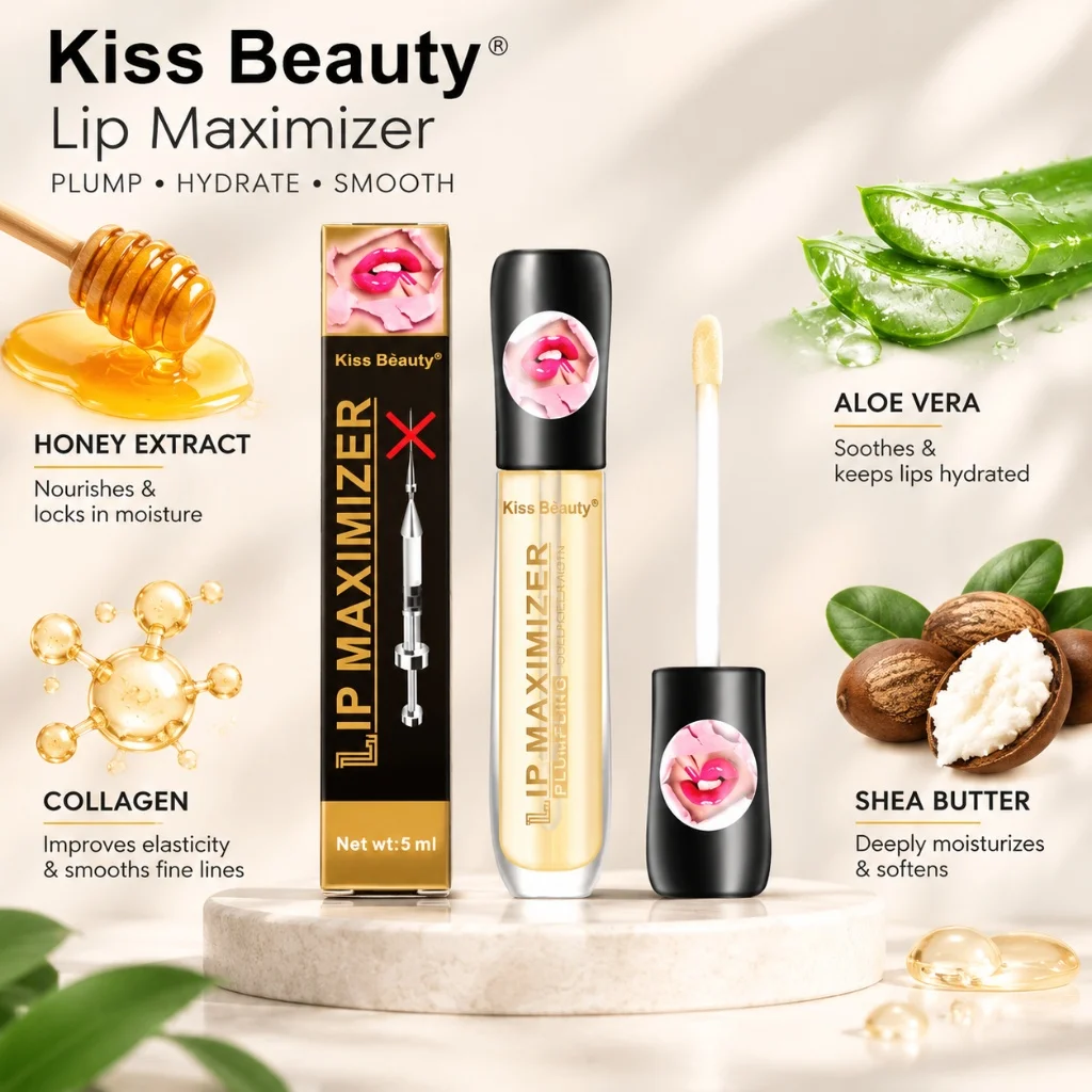 Lip Plumper Gloss Lip Maximizer Serum Hydrating Plumping Lip Oil Smooth Lip Lines Fuller Moisturizing Lip for Plump Hydrated Lip
