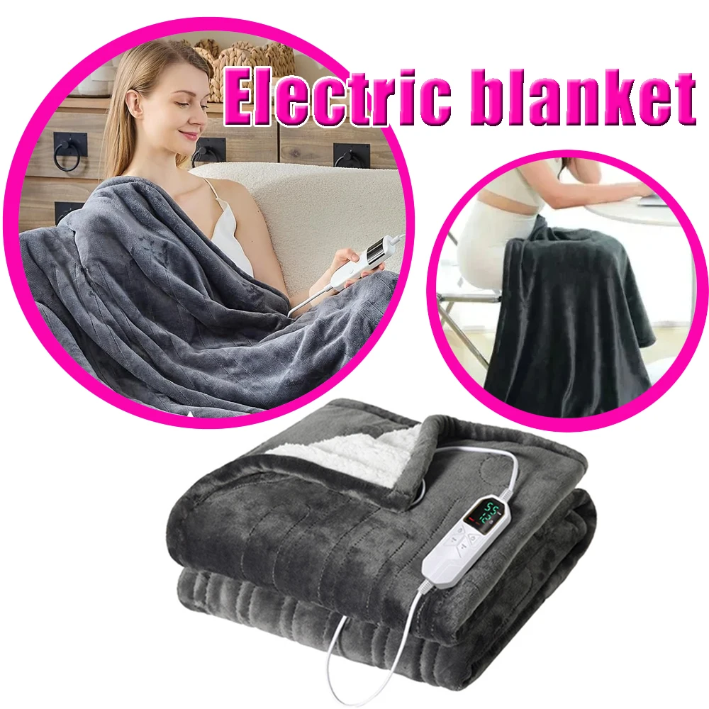 

Электрическое одеяло с подогревом 80x140 см, автоматическое отключение, умный термостат, можно стирать в машине, для односпальной кровати, зимнее, согревающее одеяло-плед