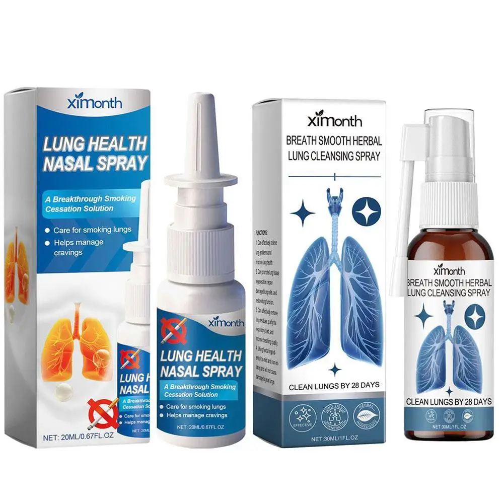 Herbal Lung Cleansing Spray Relieve Runny Nasal Congestion Discomfortable Clear Dry Itchy Throat Lung Detoxification Nasal Care