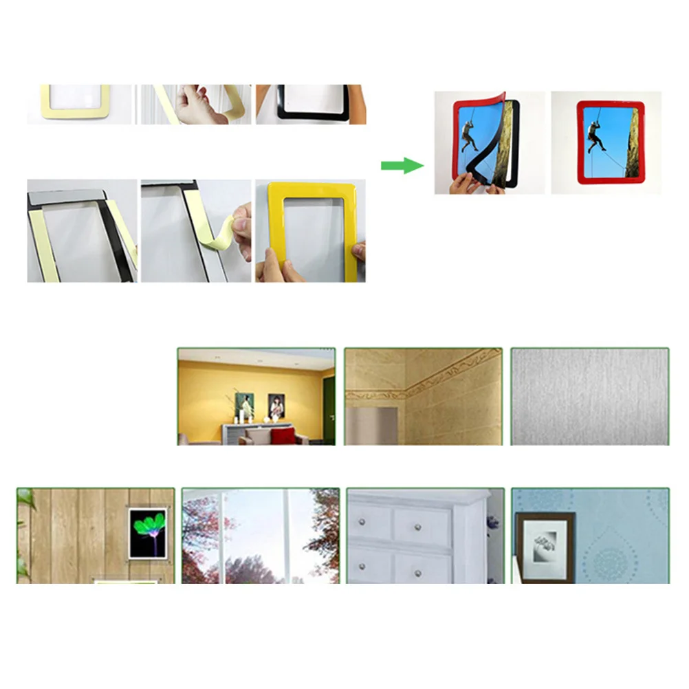 

Colorful Magnetic PVC Photo Frame 7 Inch DIY Refrigerator Decor No Prints Easy Stick Birthday Gift Photo Frame