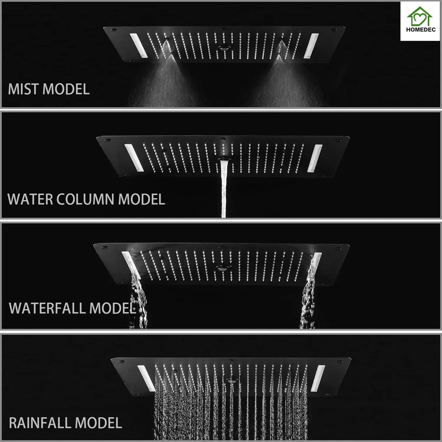 

Matte Black Full Body Shower System Multi-functional showerhead