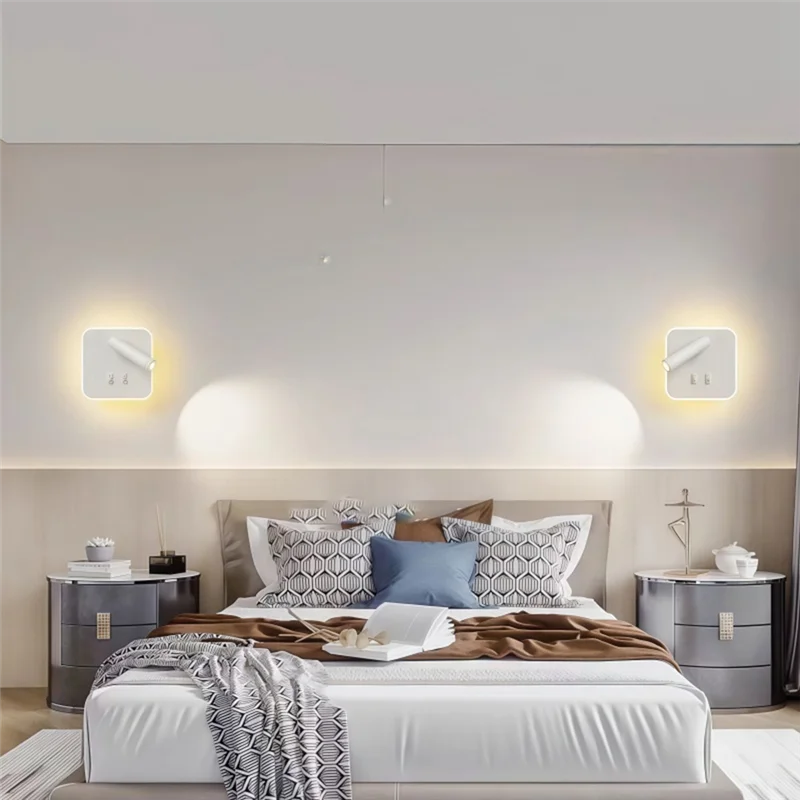 ABGE-Rotatable Wall Mount LED Lamp Full Spectrum Spotlight Mounted Eye Protection Reading Light Sconce Bedside