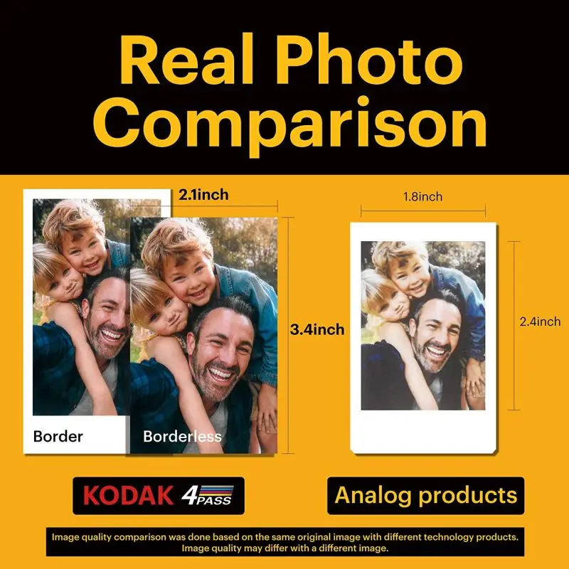 Kodak 4PASS Real Photo 2/3/4inch Laminate Process Cartridge, All-in-One Paper and Color Ribbon Refill-Compatible Photo Paper