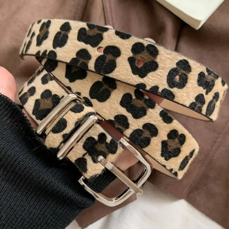 Y2K Leopard Print Belt Snake Skin Pattern PU Leather Belts  display picture 1