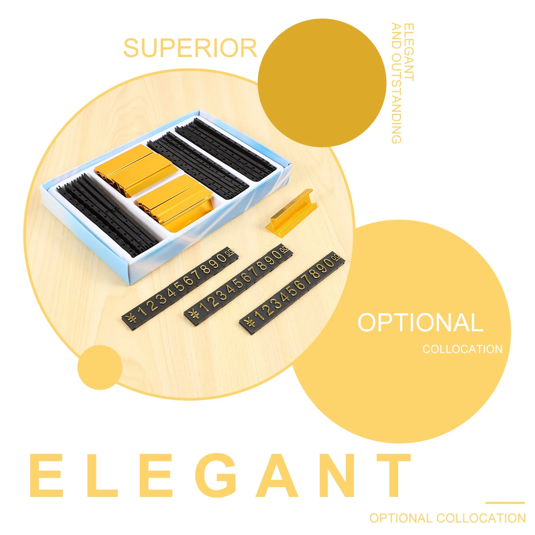 ABLK 19-групповый металл золотого тона, арабские цифры вместе ценники