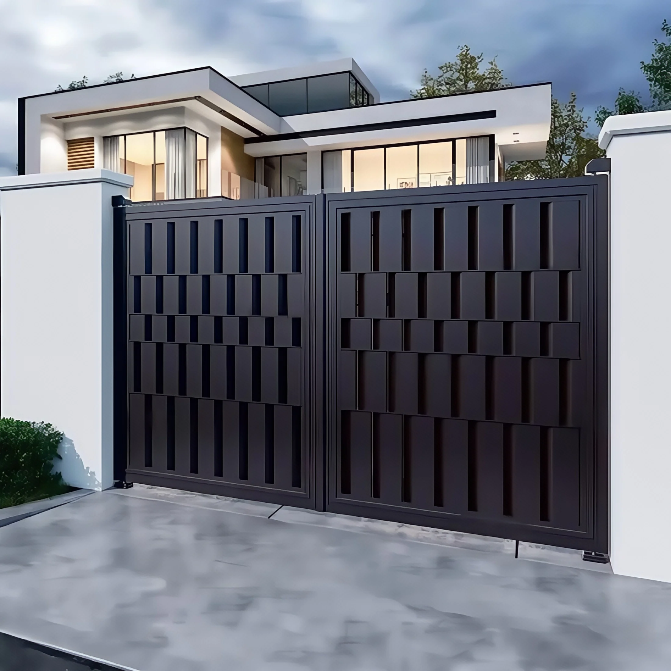 

Новая алюминиевая электрическая раздвижная дверь для виллы 2025 года, роскошные ворота для двора виллы