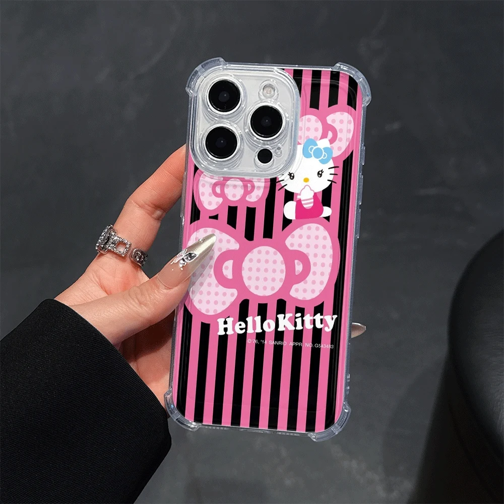Etui na telefon Sanrio do iPhone 15 Pro, iPhone 16/15/14/13/12/11/x/xs/xs Max, przezroczyste etui dla dziewczyn, prezent Hello Kitty