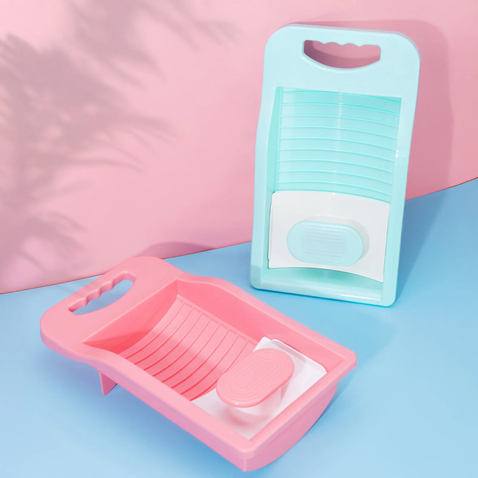 Portable Washing Board Mini Laundry Scrubber for Dorm Home Travel Anti-Slip Thickened Plastic Sock Wash Board Durable