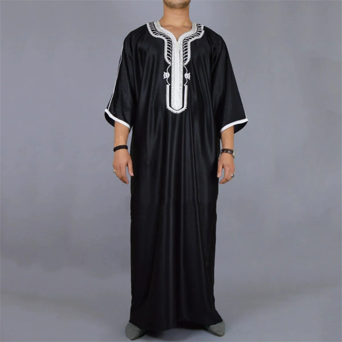 Vestido muçulmano Thobe para homens, Camisa longa africana, vestido kaftan