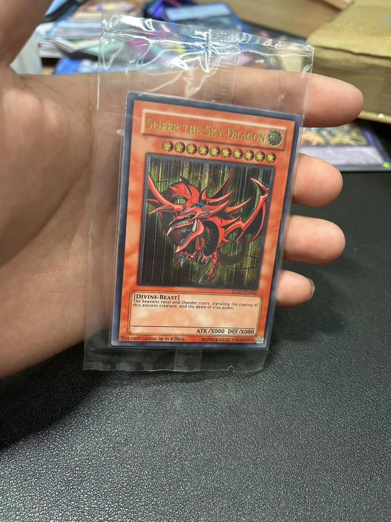 Yu Gi Oh Ultimate Rare/UTR TCG Slifer the Sky Dragon(LC01-EN002) Board Game English Collection customize Card (Not Original)