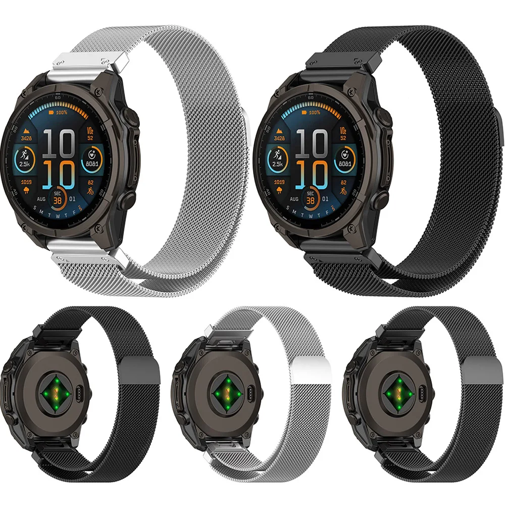 26mm 22mm 20mm Milanaise-Armband für Garmin Fenix 8 E 7X Pro 6X Offizielles Magnetarmband für Garmin Tactix 8/Quatix 8/970/965/955