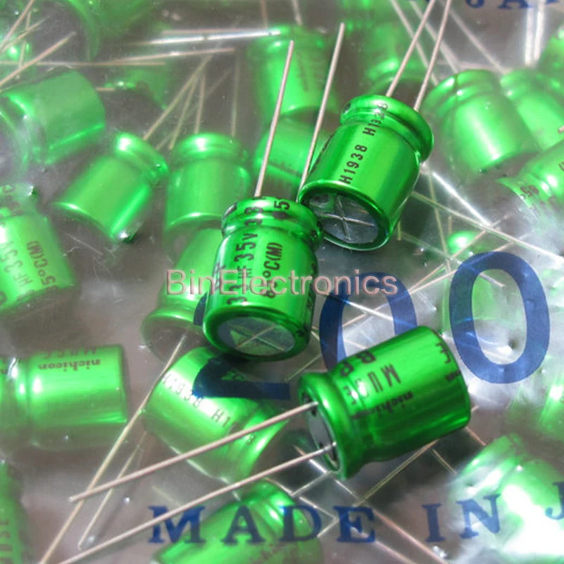 10Pcs 35V10UF Nichicon MUSE BP ES HiFi Audio Capacitor 4.7uf 10uf 470uf 35V Green Electrolytic capacitor Non Polar