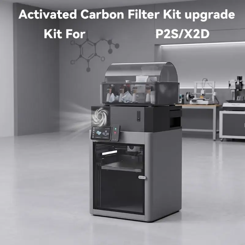 3D Printer Air Filter With Handheld Controller, Carbon Filter Fan Set, Cable Parts, and Mounting Hardware for Indoor F19E