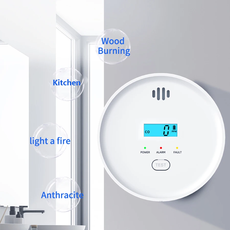 

NOCCLILI 2 in 1 Independent CO Smoke Alarm Fire Protection Smoke Detector 10 Years Battery Composite Carbon Monoxide Sensor