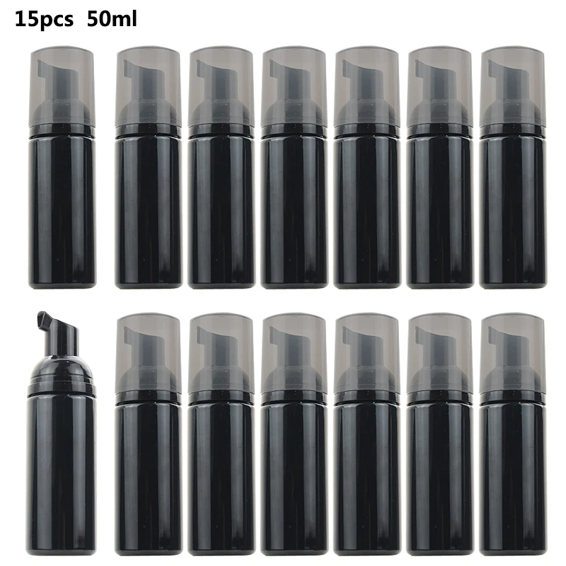 

15pcs/pack 50ml Plastic Foam Pump Bottle Travel Refillable Empty Cosmetic Container for Cleanser Soap Shampoo Foaming Bottles