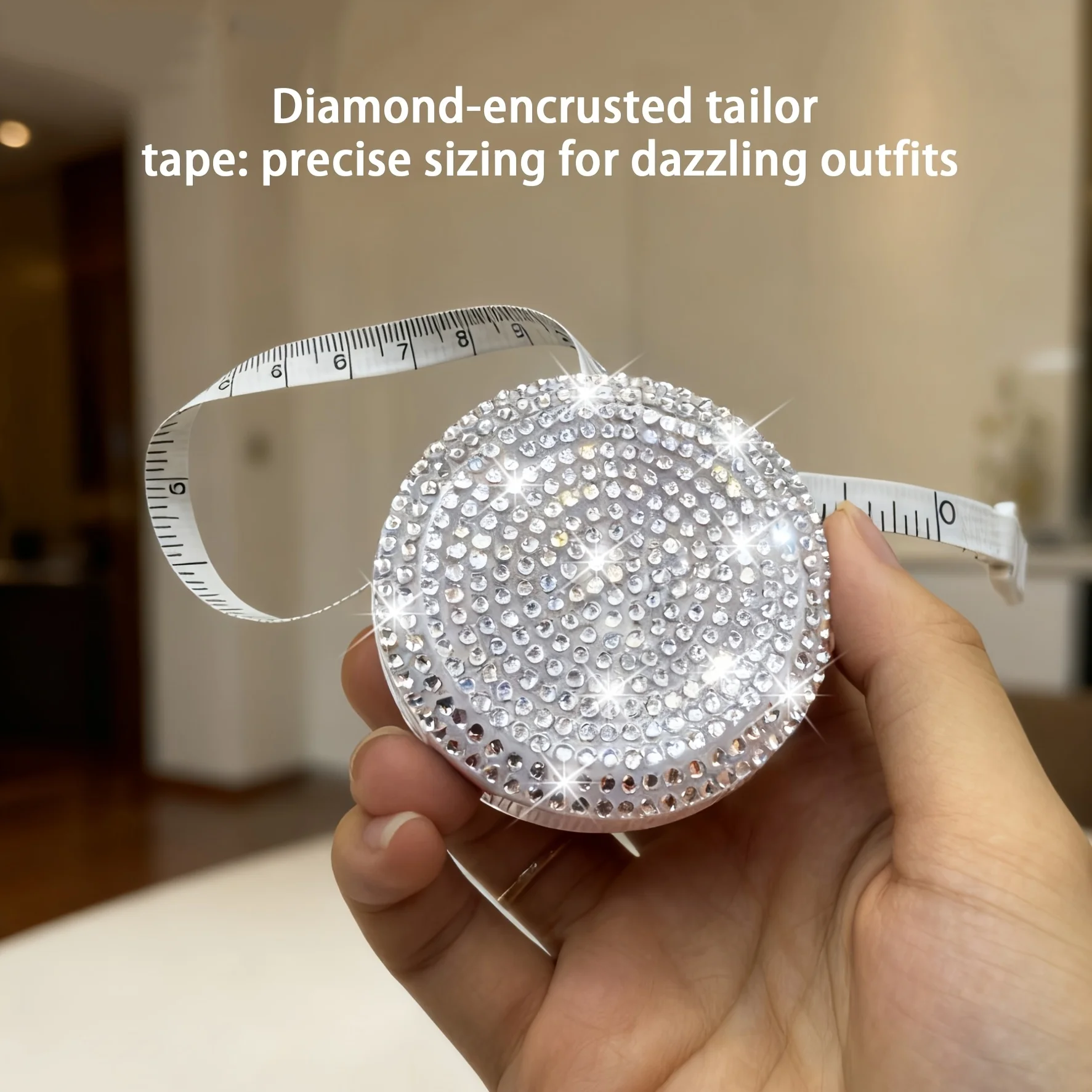 Diamond-Studded Portable Wrist Measuring Tape | Accurate Measurement for  Fit | Wardrobe Essential Size Guide | Styling Tool