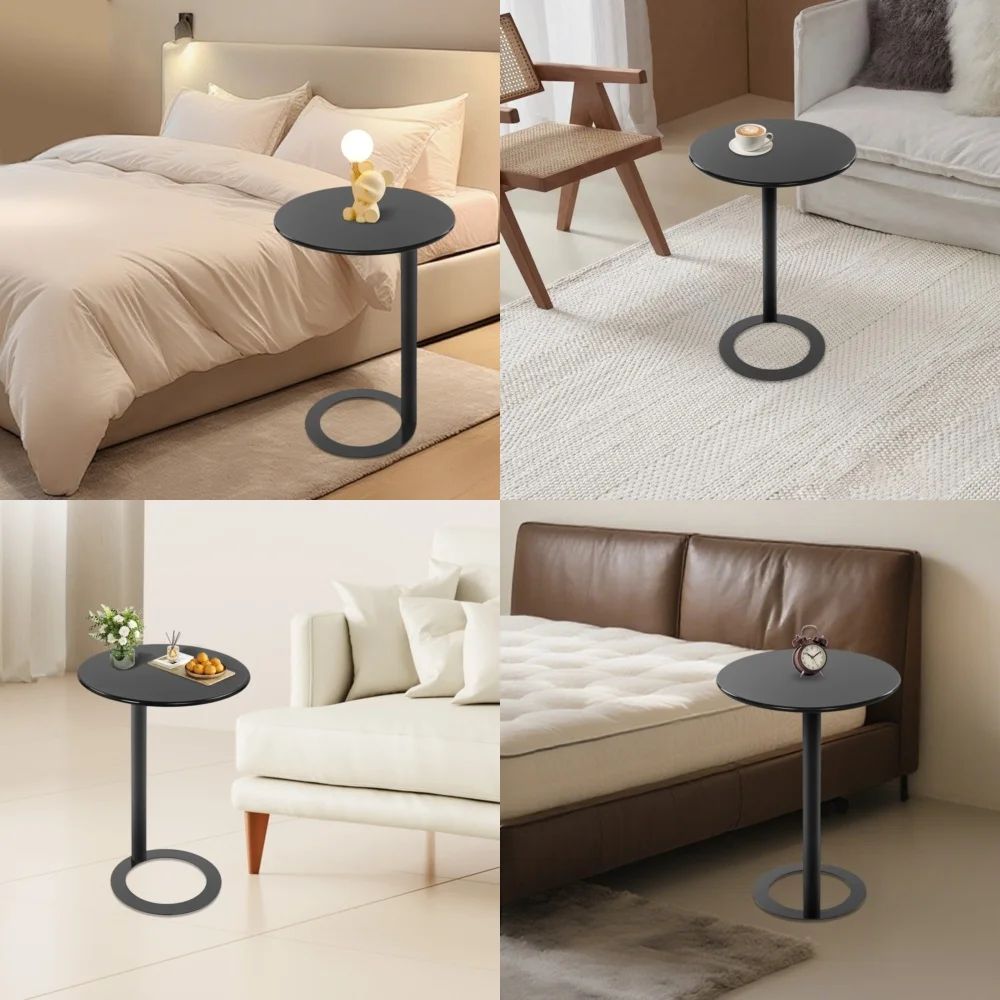 

Café TablesModern Black End Table for Couch Small Spaces