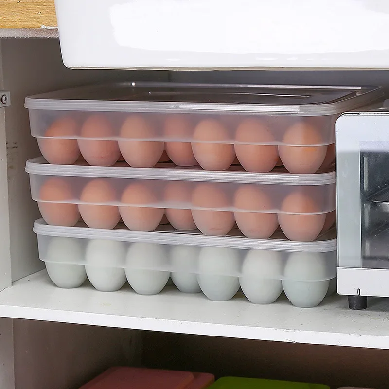 34 Grid Single Layer Egg Box Basket Organizer Plastic Egg Food Container Storage Box Home Kitchen Transparent Case
