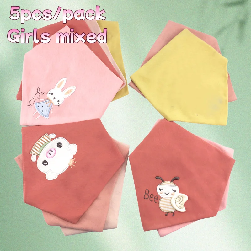 

Мягкие хлопковые детские нагрудники, детские нагрудники, треугольный шарф, ткань для отрыжки с рисунком кролика и свиньи для новорожденных