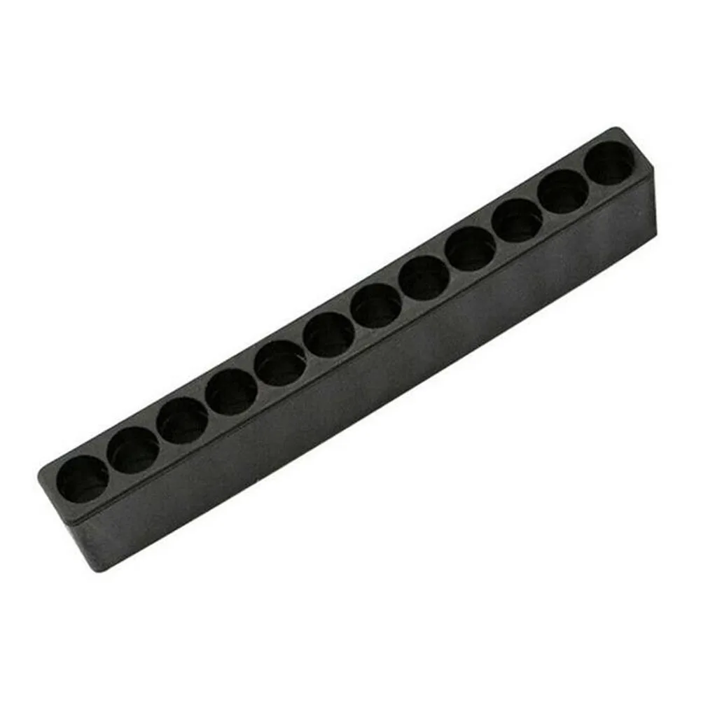 Brocas duráveis Suporte de ferramentas, Hexagonal Shank, Chave de fenda Bit Holder, plástico, preto, vermelho, 12 furos, 4pcs