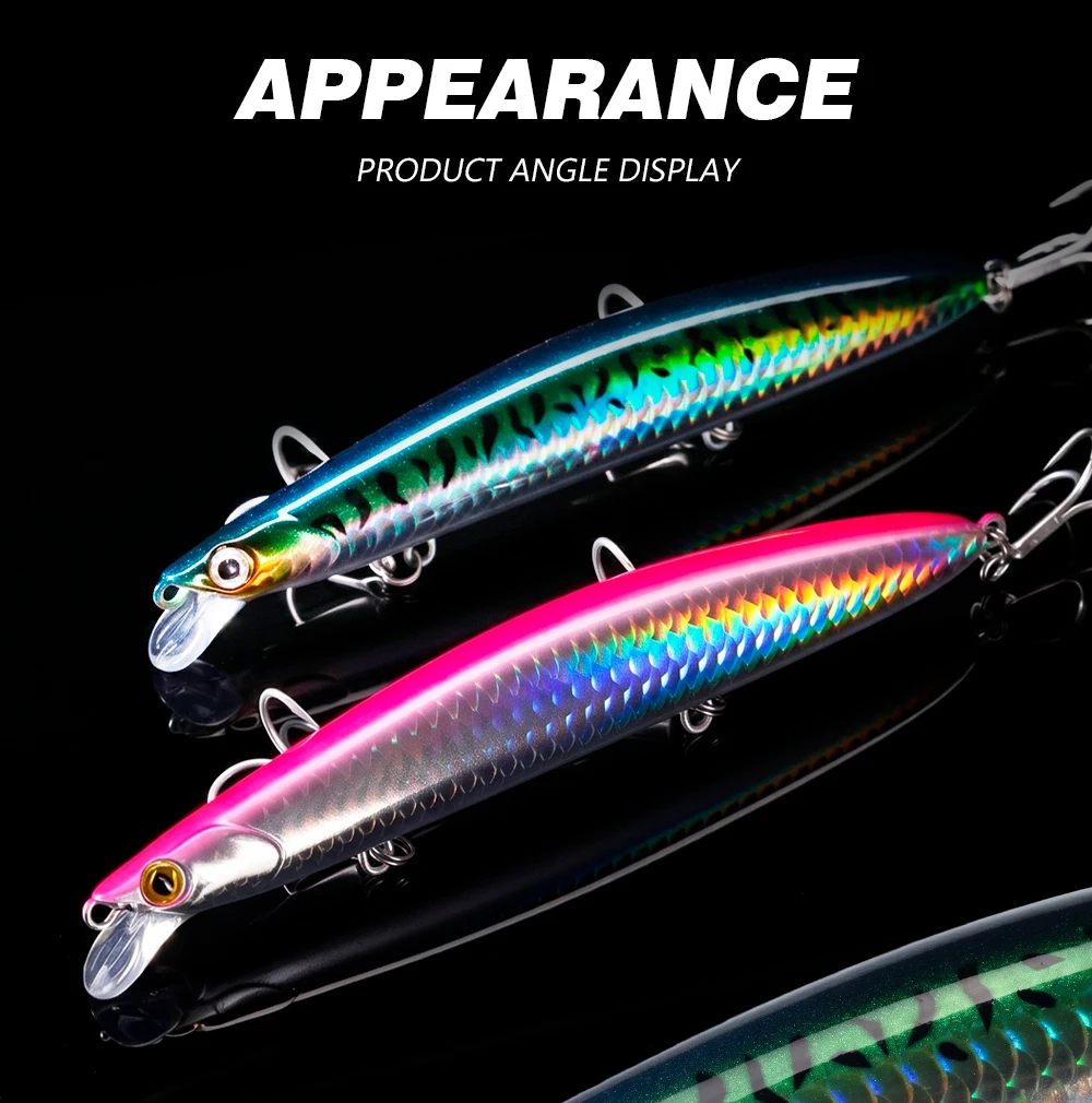 Hunthouse Floating Minnow Angelköder Sound Edition Hartköder 125mm 20g Weitwurf-Wobbler Jerkbit für Hecht- und Barschangeln – Detail 8