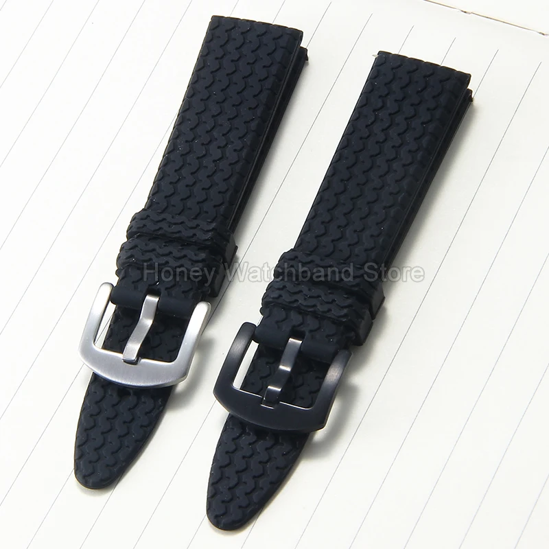 Para Chopard Mille Miglia 168997 168511 accesorio de reloj de silicona negro 23mm resistente a productos químicos interfaz recta de secado rápido
