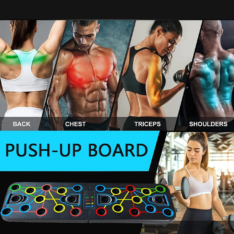 Portable Push-up Board Sit-up Trainer Dual-use Adjustable Multi-function Folding Fitness Partition Exercise Bracket Double Board